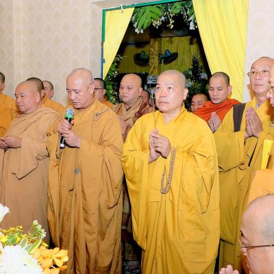 Đồng Nai: Ban Trị sự Phật giáo tỉnh, Trường Trung cấp Phật học tỉnh Bình Dương viếng tang Trưởng lão Hòa thượng Thích Giác Quang